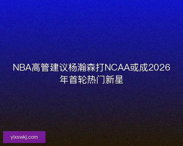 NBA高管建议杨瀚森打NCAA或成2026年首轮热门新星