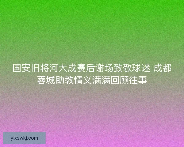 国安旧将河大成赛后谢场致敬球迷 成都蓉城助教情义满满回顾往事
