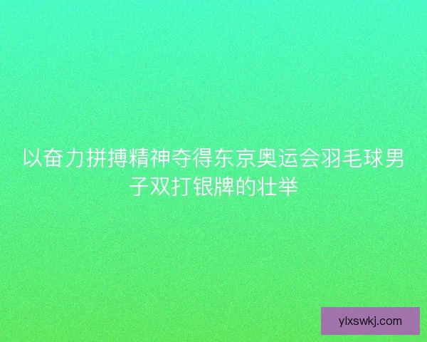 以奋力拼搏精神夺得东京奥运会羽毛球男子双打银牌的壮举